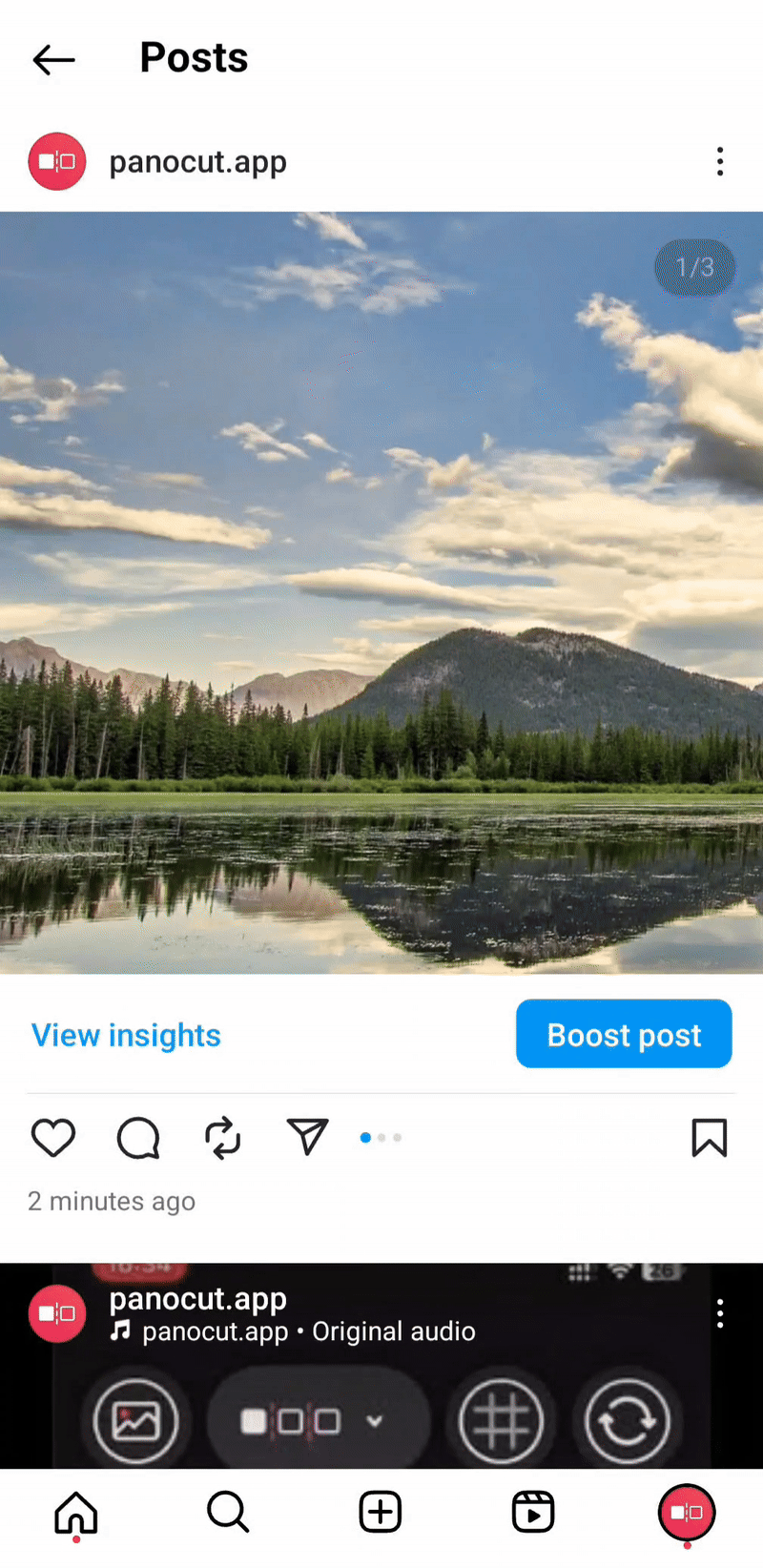 Result carousel instagram